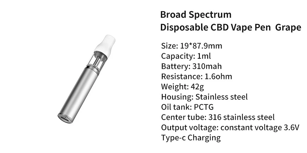 Broad Spectrum Disposable CBD Vape Pen Grape